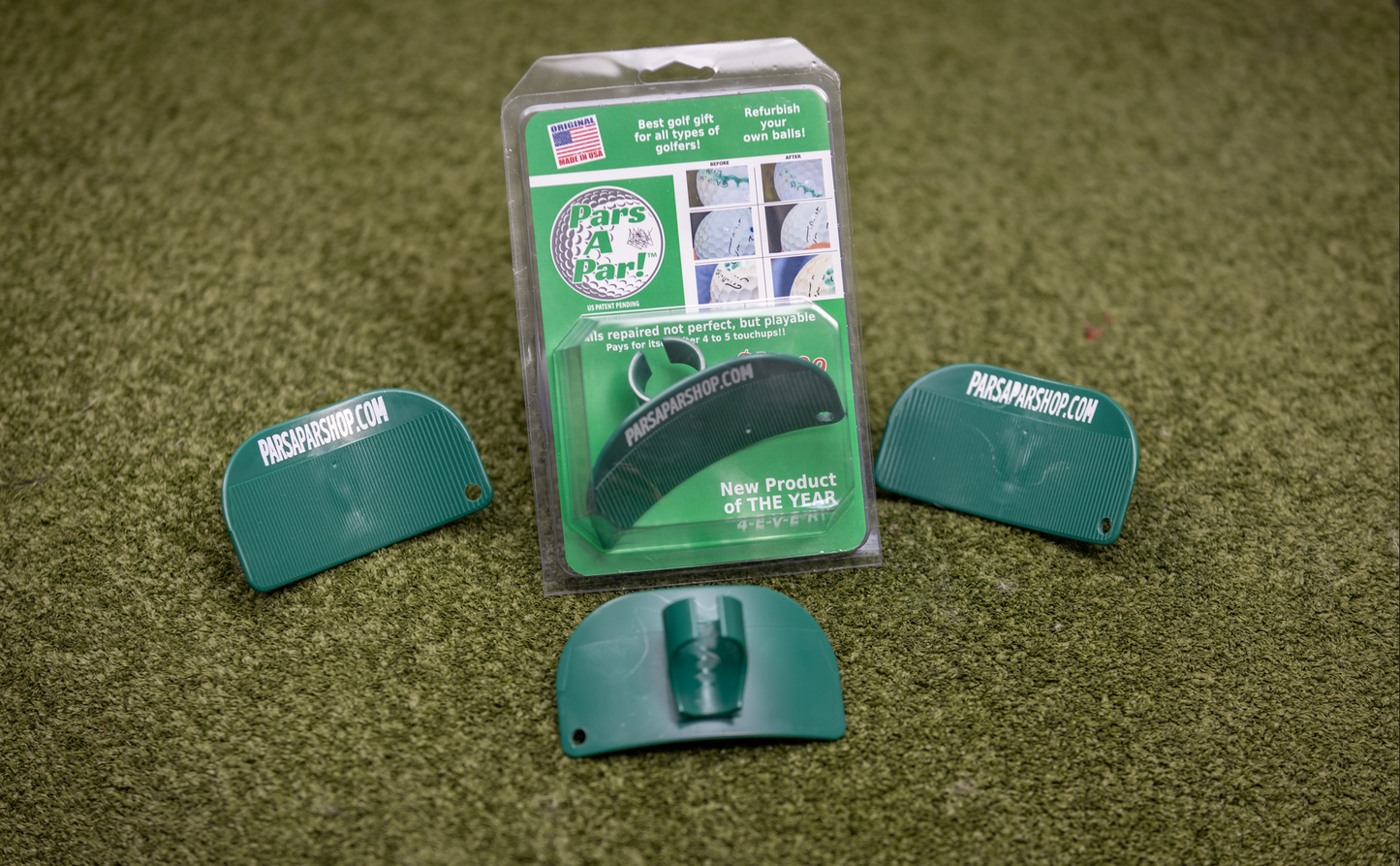 Several Golf Ball Medic tools, the tool for repairing damaged golf balls and extending their life.